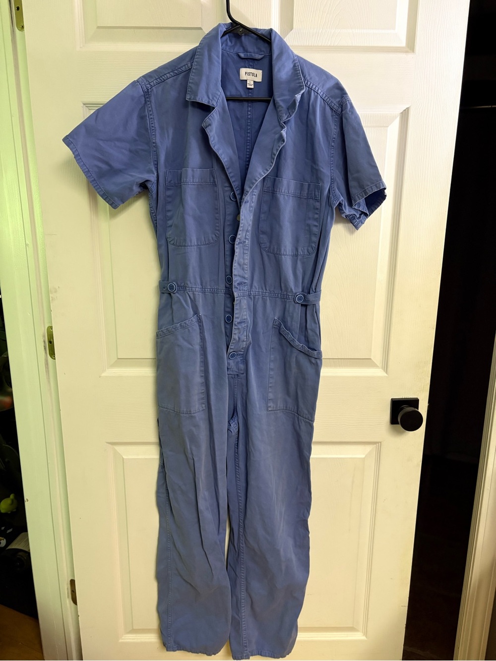 pistola Short-Sleeve One-Piece Jumpsuit light blue L